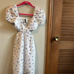 Cut-out Floral Dress
